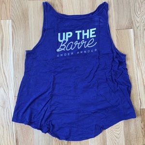 Under Armour workout Tank Top, size extra large in purple/blue. “Up the Barre”